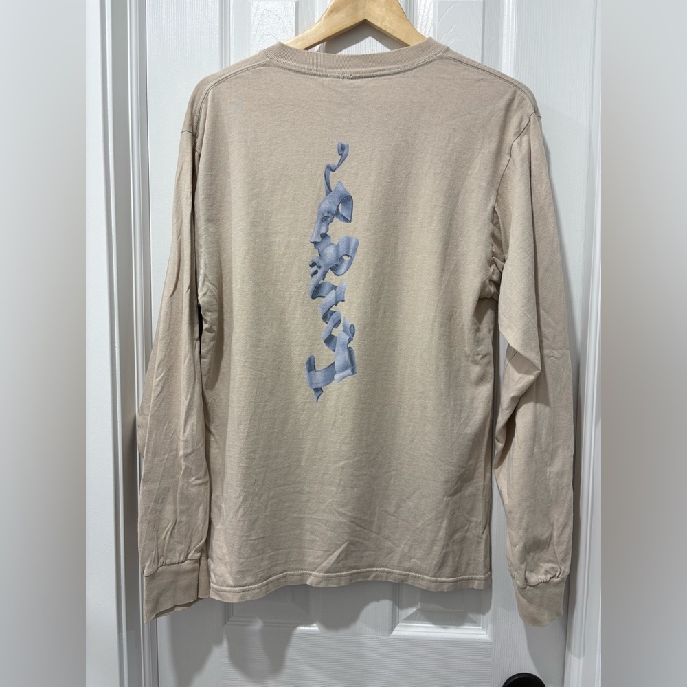 Vintage Lamar Snowboards Beige Long Sleeve Shirt Medium Rare 90s CLEAR OUT SALE